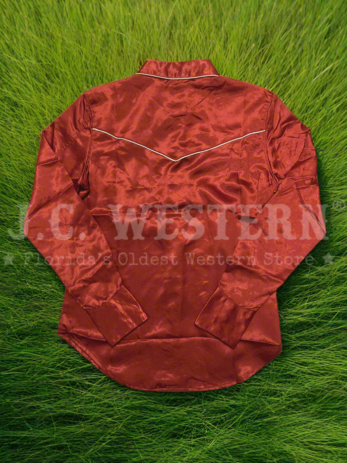 Cruel Denim CTW7466011 Womens Long Sleeve Snap Shirt Red Brown front view. If you need any assistance with this item or the purchase of this item please call us at five six one seven four eight eight eight zero one Monday through Saturday 10:00a.m EST to 8:00 p.m EST