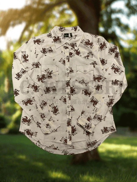 Cruel Denim CTW7245016 Womens Long Sleeve Snap Shirt Cream front view. If you need any assistance with this item or the purchase of this item please call us at five six one seven four eight eight eight zero one Monday through Saturday 10:00a.m EST to 8:00 p.m EST