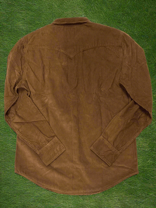 Levis 857450244 Mens Corduroy Western Snap Shirt Bark back view. If you need any assistance with this item or the purchase of this item please call us at five six one seven four eight eight eight zero one Monday through Saturday 10:00a.m EST to 8:00 p.m EST