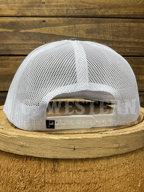 Local Boy Outfitters L3000381-CHW Shipwreck Trucker Hat Charcoal White back view. If you need any assistance with this item or the purchase of this item please call us at five six one seven four eight eight eight zero one Monday through Saturday 10:00a.m EST to 8:00 p.m EST