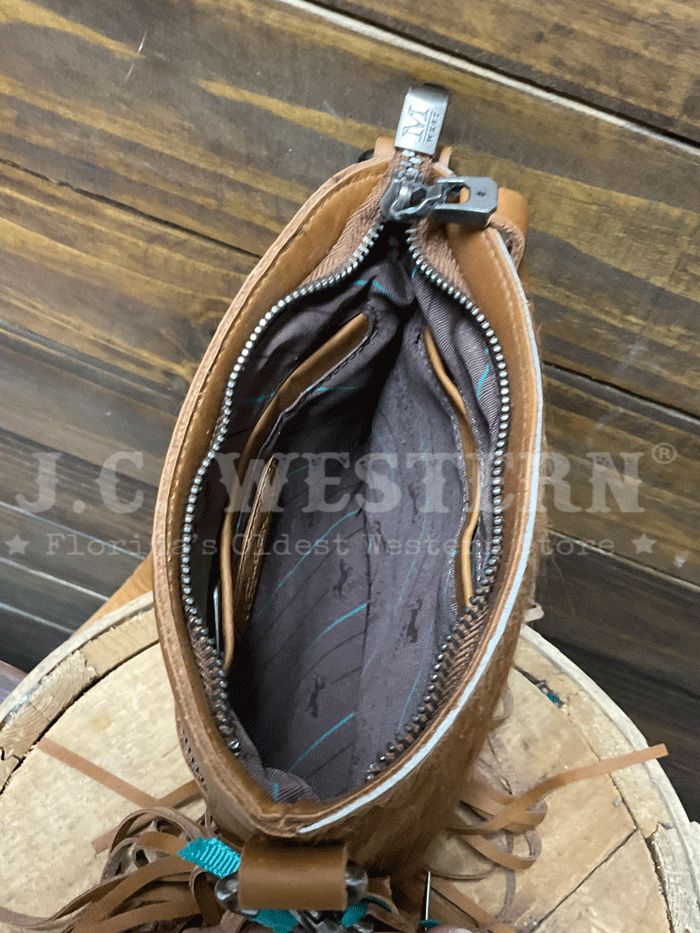 Montana West RLC-L186BR Womens Genuine Leather Hair On Fringe Crossbody Brown front view. If you need any assistance with this item or the purchase of this item please call us at five six one seven four eight eight eight zero one Monday through Saturday 10:00a.m EST to 8:00 p.m EST
