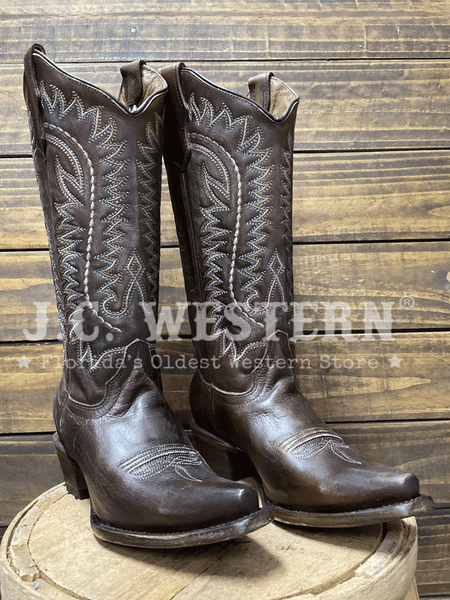 Circle G L8014 Ladies Embroidery Western Boot Dark Brown side view. If you need any assistance with this item or the purchase of this item please call us at five six one seven four eight eight eight zero one Monday through Saturday 10:00a.m EST to 8:00 p.m EST