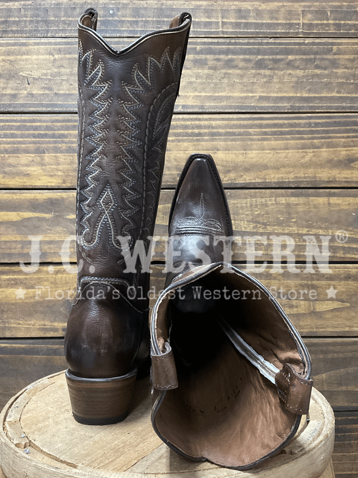 Circle G L8014 Ladies Embroidery Western Boot Dark Brown side view. If you need any assistance with this item or the purchase of this item please call us at five six one seven four eight eight eight zero one Monday through Saturday 10:00a.m EST to 8:00 p.m EST