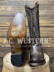 Circle G L8014 Ladies Embroidery Western Boot Dark Brown sole and front view. If you need any assistance with this item or the purchase of this item please call us at five six one seven four eight eight eight zero one Monday through Saturday 10:00a.m EST to 8:00 p.m EST