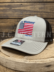 JC Western JCH5 Trucker Cap Tan front / side view. If you need any assistance with this item or the purchase of this item please call us at five six one seven four eight eight eight zero one Monday through Saturday 10:00a.m EST to 8:00 p.m EST