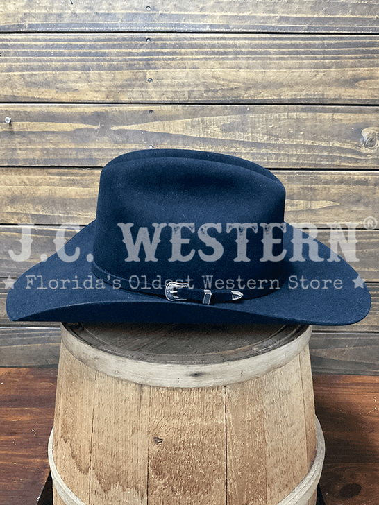 Resistol RFTCHG-684007 THE CHALLENGER 5X Felt Hat Black side view. If you need any assistance with this item or the purchase of this item please call us at five six one seven four eight eight eight zero one Monday through Saturday 10:00a.m EST to 8:00 p.m EST 