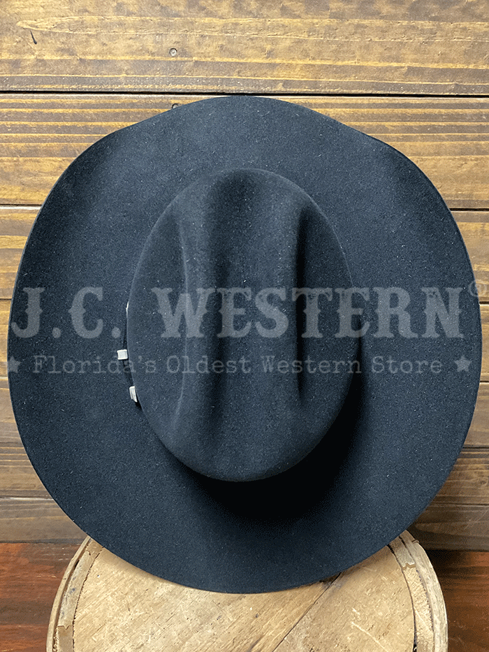 Resistol RFTCHG-684007 THE CHALLENGER 5X Felt Hat Black side / front view. If you need any assistance with this item or the purchase of this item please call us at five six one seven four eight eight eight zero one Monday through Saturday 10:00a.m EST to 8:00 p.m EST