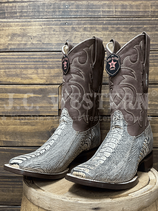 Los Altos 8220511 Mens OSTRICH LEG Boot Rustic Oryx side / front view. If you need any assistance with this item or the purchase of this item please call us at five six one seven four eight eight eight zero one Monday through Saturday 10:00a.m EST to 8:00 p.m EST