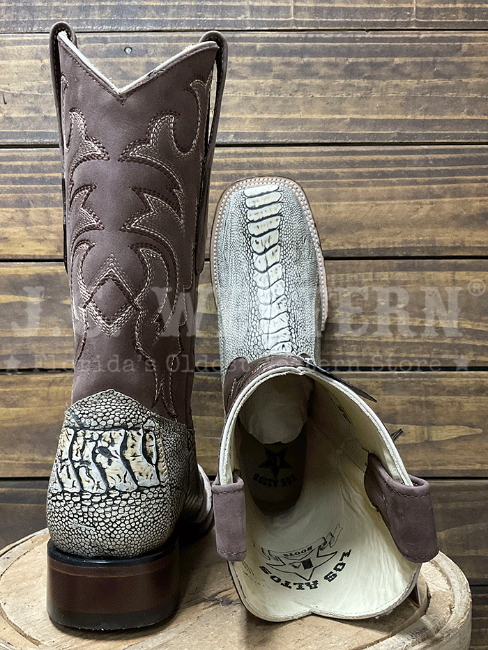 Los Altos 8220511 Mens OSTRICH LEG Boot Rustic Oryx side / front view. If you need any assistance with this item or the purchase of this item please call us at five six one seven four eight eight eight zero one Monday through Saturday 10:00a.m EST to 8:00 p.m EST