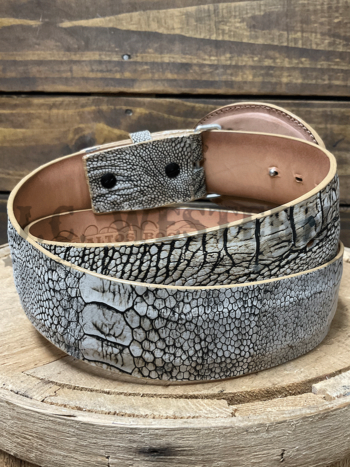 Los Altos 10321 Mens OSTRICH LEG Belt Rust Oryx front view. If you need any assistance with this item or the purchase of this item please call us at five six one seven four eight eight eight zero one Monday through Saturday 10:00a.m EST to 8:00 p.m EST