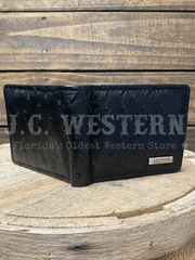 Los Altos CA10305 Mens OSTRICH Wallet Black front view. If you need any assistance with this item or the purchase of this item please call us at five six one seven four eight eight eight zero one Monday through Saturday 10:00a.m EST to 8:00 p.m EST