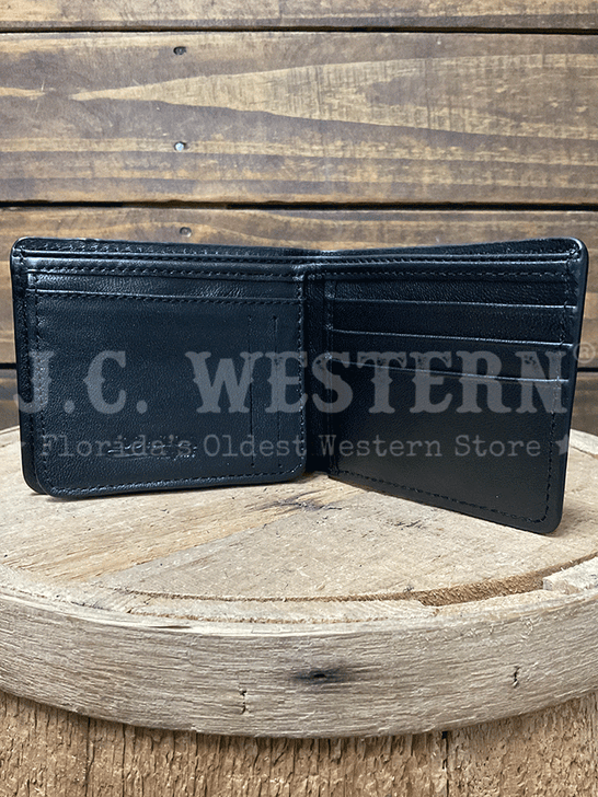 Los Altos CA10305 Mens OSTRICH Wallet Black inside view. If you need any assistance with this item or the purchase of this item please call us at five six one seven four eight eight eight zero one Monday through Saturday 10:00a.m EST to 8:00 p.m EST