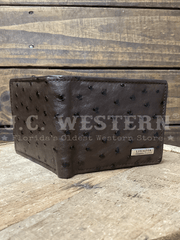Los Altos CA10307 Mens OSTRICH Bifold Wallet Brown front view. If you need any assistance with this item or the purchase of this item please call us at five six one seven four eight eight eight zero one Monday through Saturday 10:00a.m EST to 8:00 p.m EST