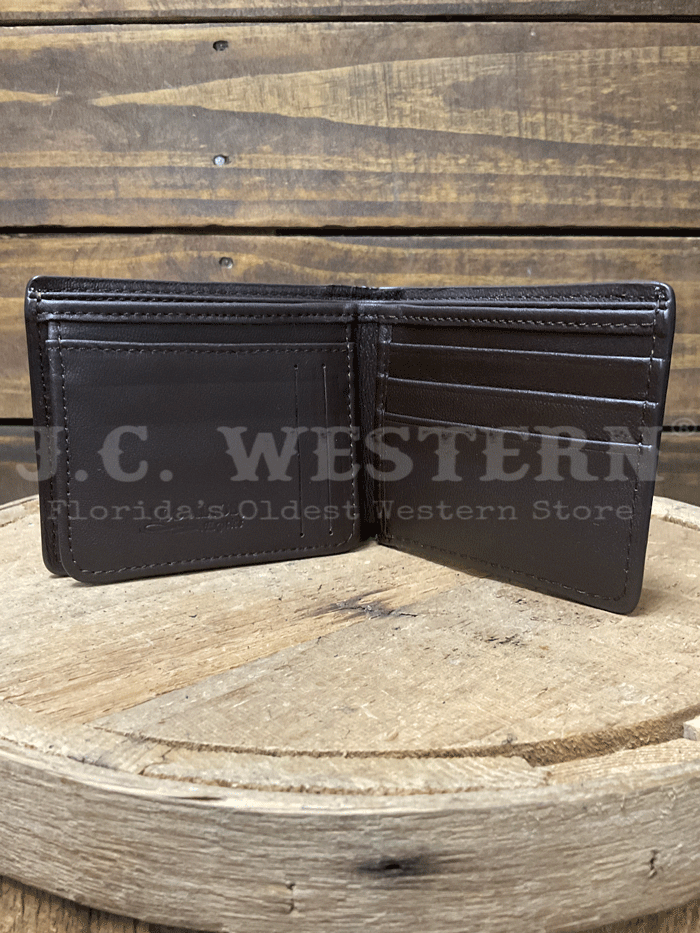 Los Altos CA10307 Mens OSTRICH Bifold Wallet Brown front view. If you need any assistance with this item or the purchase of this item please call us at five six one seven four eight eight eight zero one Monday through Saturday 10:00a.m EST to 8:00 p.m EST