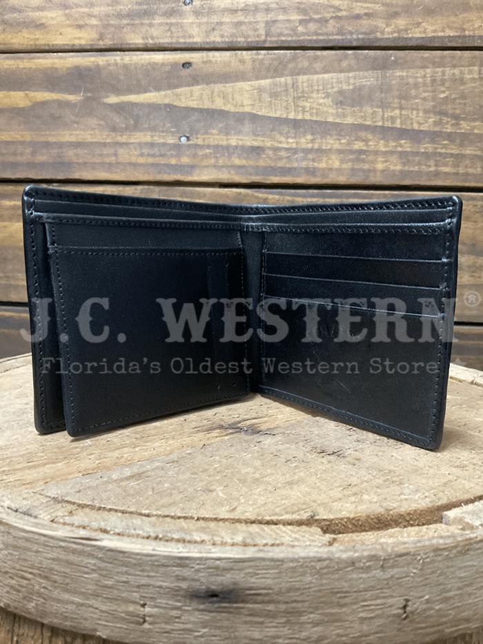 Los Altos CA11205 Mens STINGRAY Bifold Wallet Black front view. If you need any assistance with this item or the purchase of this item please call us at five six one seven four eight eight eight zero one Monday through Saturday 10:00a.m EST to 8:00 p.m EST