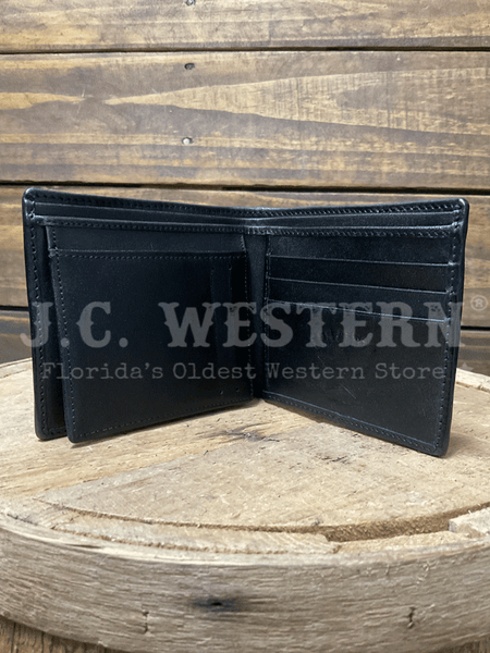 Los Altos CA11205 Mens STINGRAY Bifold Wallet Black inside view. If you need any assistance with this item or the purchase of this item please call us at five six one seven four eight eight eight zero one Monday through Saturday 10:00a.m EST to 8:00 p.m EST