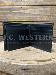 Los Altos CA11205 Mens STINGRAY Bifold Wallet Black inside view. If you need any assistance with this item or the purchase of this item please call us at five six one seven four eight eight eight zero one Monday through Saturday 10:00a.m EST to 8:00 p.m EST