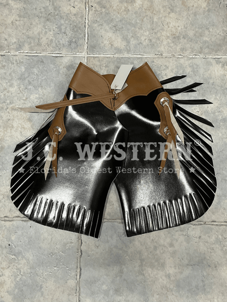 M&F 50562107 Kids Bigtime Rodeo Faux Fringed Chaps Black