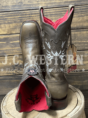 Los Altos 322I9951 Ladies RAGE Wide Square Toe Boot Honey toe and back view. If you need any assistance with this item or the purchase of this item please call us at five six one seven four eight eight eight zero one Monday through Saturday 10:00a.m EST to 8:00 p.m EST