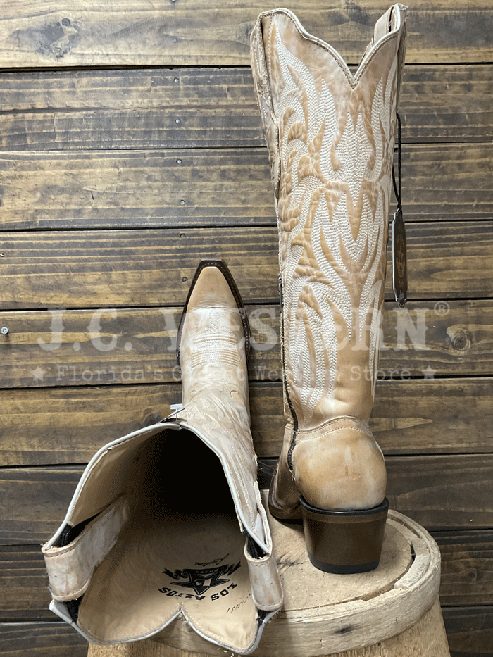Los Altos 3813651 Ladies VINTAGE Snip Toe Boot Honey front view of pair. If you need any assistance with this item or the purchase of this item please call us at five six one seven four eight eight eight zero one Monday through Saturday 10:00a.m EST to 8:00 p.m EST