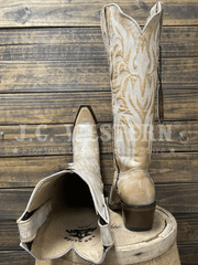 Los Altos 3813651 Ladies VINTAGE Snip Toe Boot Honey back and toe view. If you need any assistance with this item or the purchase of this item please call us at five six one seven four eight eight eight zero one Monday through Saturday 10:00a.m EST to 8:00 p.m EST