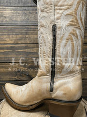 Los Altos 3813651 Ladies VINTAGE Snip Toe Boot Honey zipper view. If you need any assistance with this item or the purchase of this item please call us at five six one seven four eight eight eight zero one Monday through Saturday 10:00a.m EST to 8:00 p.m EST