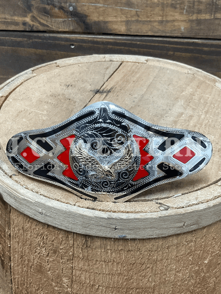 Colorado Silver Star 0-7100-W69BB Attack Eagle Elongated Diamond Shaped Buckle Silver front view. If you need any assistance with this item or the purchase of this item please call us at five six one seven four eight eight eight zero one Monday through Saturday 10:00a.m EST to 8:00 p.m EST