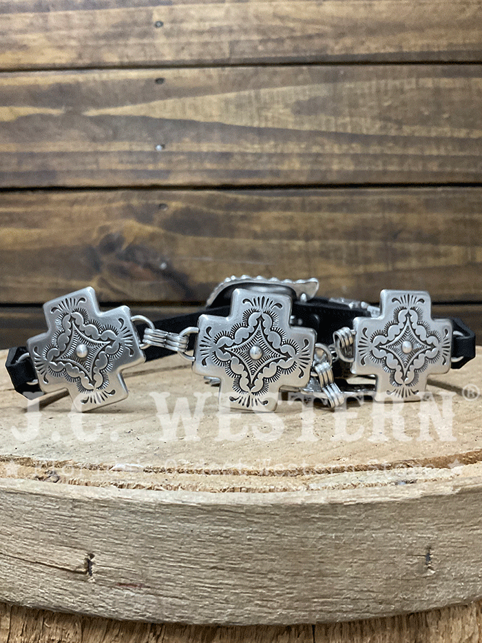 Tony Lama C51313 Womens Nizhoni Cross Chain Belt Silver front view. If you need any assistance with this item or the purchase of this item please call us at five six one seven four eight eight eight zero one Monday through Saturday 10:00a.m EST to 8:00 p.m EST