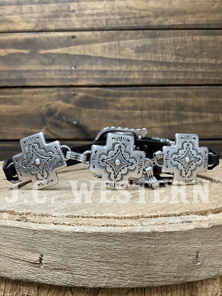 Tony Lama C51313 Womens Nizhoni Cross Chain Belt Silver back view. If you need any assistance with this item or the purchase of this item please call us at five six one seven four eight eight eight zero one Monday through Saturday 10:00a.m EST to 8:00 p.m EST