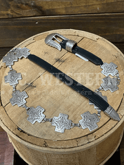 Tony Lama C51313 Womens Nizhoni Cross Chain Belt Silver view from above. If you need any assistance with this item or the purchase of this item please call us at five six one seven four eight eight eight zero one Monday through Saturday 10:00a.m EST to 8:00 p.m EST