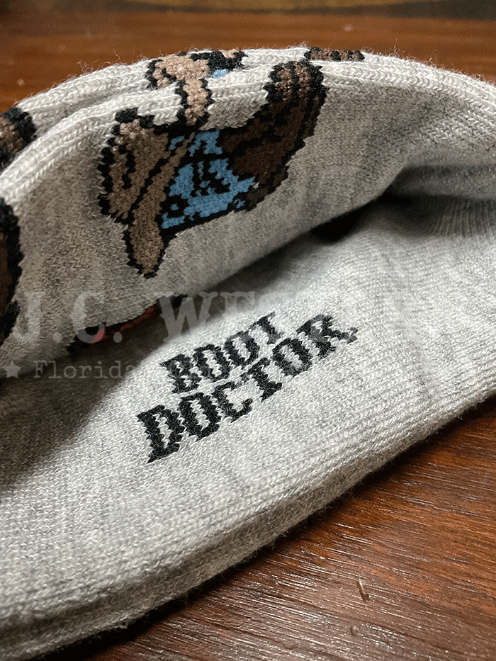 Boot Doctor 0421406 Kids Crew HATS BOOTS Socks Grey front view. If you need any assistance with this item or the purchase of this item please call us at five six one seven four eight eight eight zero one Monday through Saturday 10:00a.m EST to 8:00 p.m EST