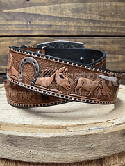 Nocona N320008102 Womens Vintage Western Belt Brown back view. If you need any assistance with this item or the purchase of this item please call us at five six one seven four eight eight eight zero one Monday through Saturday 10:00a.m EST to 8:00 p.m EST