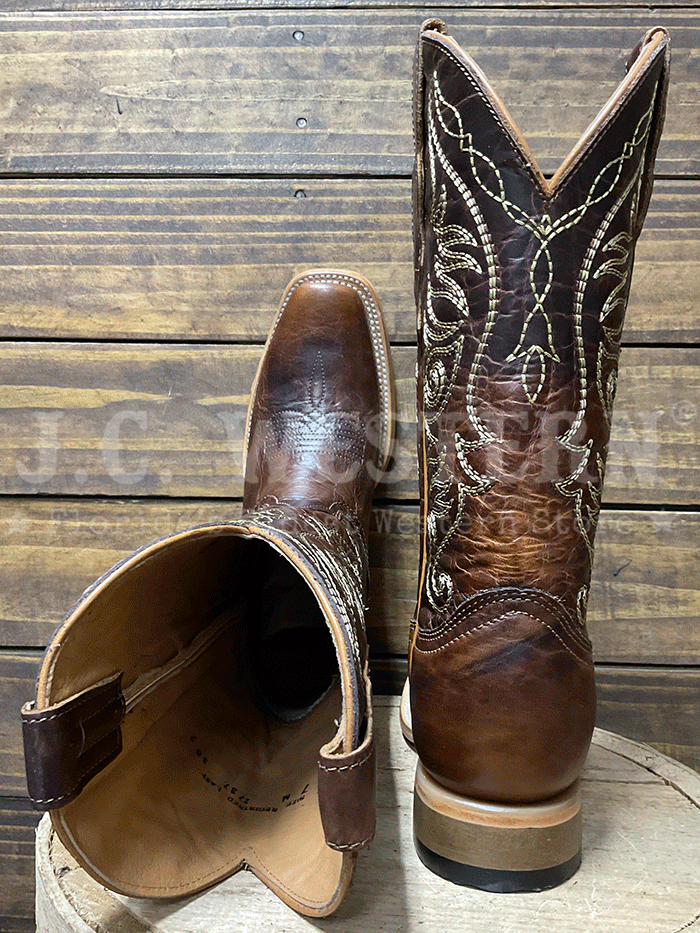 Circle G L6324 Ladies Embroidery Square Toe Boot Brown side / front view. If you need any assistance with this item or the purchase of this item please call us at five six one seven four eight eight eight zero one Monday through Saturday 10:00a.m EST to 8:00 p.m EST