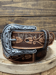 Nocona N320007402 Womens Daisy Concho Belt Brown front view. If you need any assistance with this item or the purchase of this item please call us at five six one seven four eight eight eight zero one Monday through Saturday 10:00a.m EST to 8:00 p.m EST