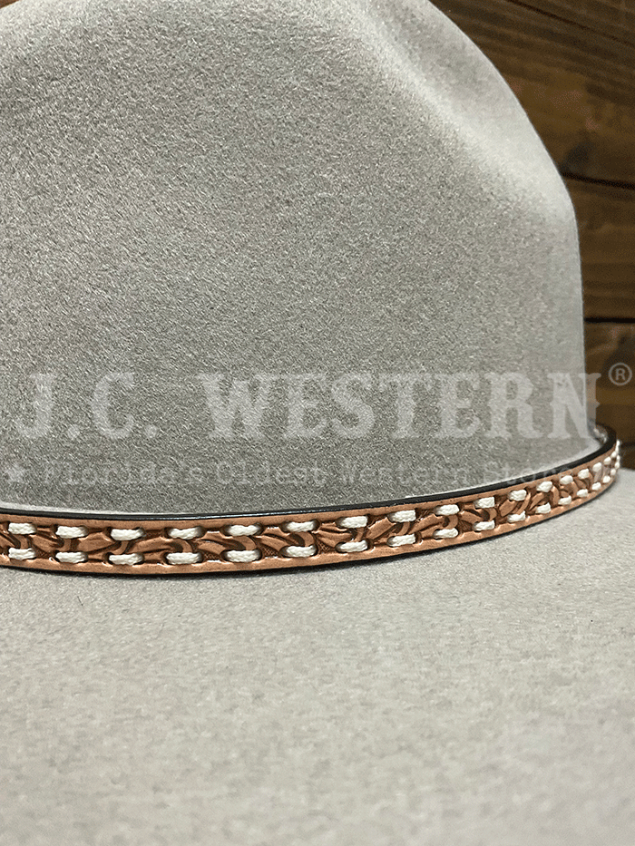 M&F 0201548 Tapered Laced Hat Band Natural front view. If you need any assistance with this item or the purchase of this item please call us at five six one seven four eight eight eight zero one Monday through Saturday 10:00a.m EST to 8:00 p.m EST