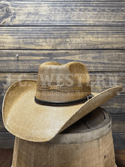 Bullhide WHISKEY RIVER 2324 20X Bangora Straw Hat Tan side / front view. If you need any assistance with this item or the purchase of this item please call us at five six one seven four eight eight eight zero one Monday through Saturday 10:00a.m EST to 8:00 p.m EST