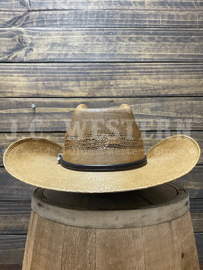 Bullhide WHISKEY RIVER 2324 20X Bangora Straw Hat Tan side / front view. If you need any assistance with this item or the purchase of this item please call us at five six one seven four eight eight eight zero one Monday through Saturday 10:00a.m EST to 8:00 p.m EST
