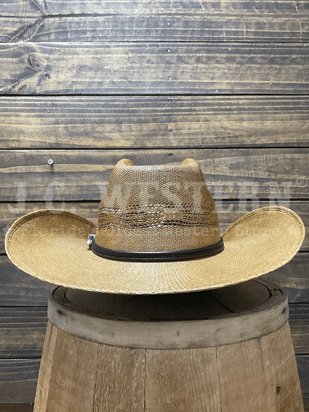 Bullhide WHISKEY RIVER 2324 20X Bangora Straw Hat Tan back view. If you need any assistance with this item or the purchase of this item please call us at five six one seven four eight eight eight zero one Monday through Saturday 10:00a.m EST to 8:00 p.m EST