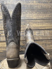 Laredo 20057 Womens COYOTE CREEK Leather Boot Tan back and toe view. If you need any assistance with this item or the purchase of this item please call us at five six one seven four eight eight eight zero one Monday through Saturday 10:00a.m EST to 8:00 p.m EST