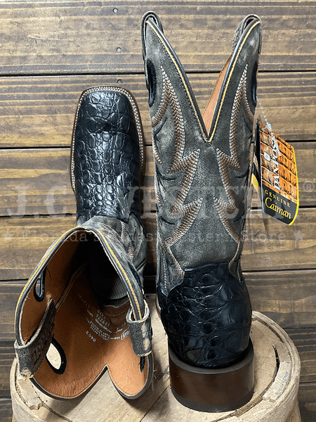 Dan Post DP5240 Mens MARSH Caiman Square Toe Boot Black toe and back view. If you need any assistance with this item or the purchase of this item please call us at five six one seven four eight eight eight zero one Monday through Saturday 10:00a.m EST to 8:00 p.m EST