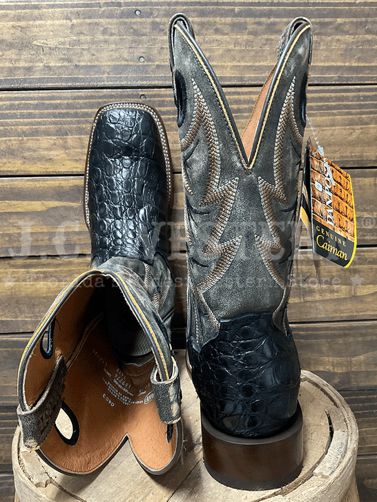 Dan Post DP5240 Mens MARSH Caiman Square Toe Boot Black toe and back view. If you need any assistance with this item or the purchase of this item please call us at five six one seven four eight eight eight zero one Monday through Saturday 10:00a.m EST to 8:00 p.m EST