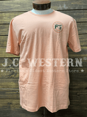 FloGrown FGM1-1111 Mens Camo Redfish Tee Apricot front view. If you need any assistance with this item or the purchase of this item please call us at five six one seven four eight eight eight zero one Monday through Saturday 10:00a.m EST to 8:00 p.m EST