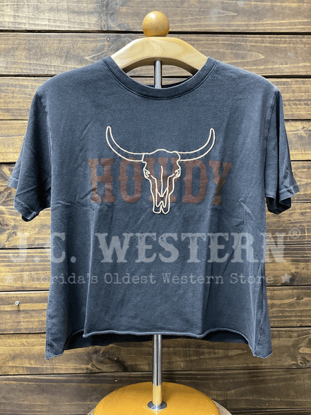 Zutter K4084-2659-BLK Womens Distressed Seamless Faux Crop Tee Black front view. If you need any assistance with this item or the purchase of this item please call us at five six one seven four eight eight eight zero one Monday through Saturday 10:00a.m EST to 8:00 p.m EST