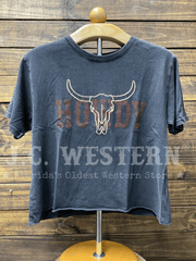 Zutter K4084-2659-BLK Womens Distressed Seamless Faux Crop Tee Black front view. If you need any assistance with this item or the purchase of this item please call us at five six one seven four eight eight eight zero one Monday through Saturday 10:00a.m EST to 8:00 p.m EST