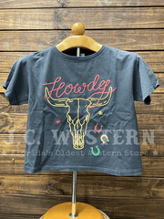 Zutter K9377-2759-BLK Womens Howdy Longhorn Western Tee Black front view. If you need any assistance with this item or the purchase of this item please call us at five six one seven four eight eight eight zero one Monday through Saturday 10:00a.m EST to 8:00 p.m EST