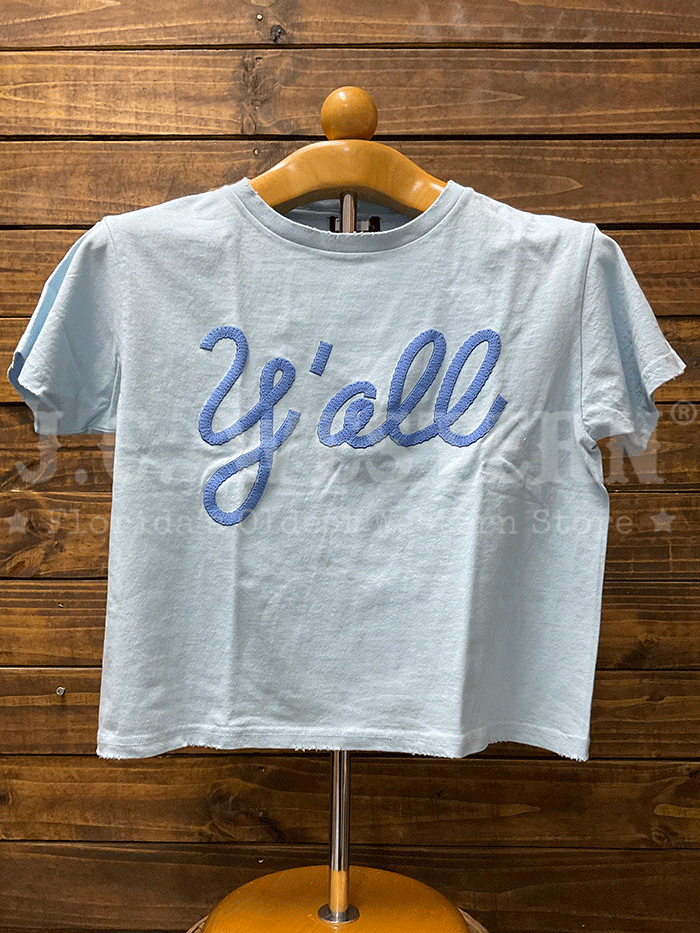 Zutter K9377-2672-LB Womens Yall Tee Light Blue front view. If you need any assistance with this item or the purchase of this item please call us at five six one seven four eight eight eight zero one Monday through Saturday 10:00a.m EST to 8:00 p.m EST