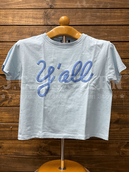 Zutter K9377-2672-LB Womens Yall Tee Light Blue front view. If you need any assistance with this item or the purchase of this item please call us at five six one seven four eight eight eight zero one Monday through Saturday 10:00a.m EST to 8:00 p.m EST