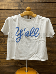 Zutter K9377-2672-WHT Womens Yall Tee White front view. If you need any assistance with this item or the purchase of this item please call us at five six one seven four eight eight eight zero one Monday through Saturday 10:00a.m EST to 8:00 p.m EST