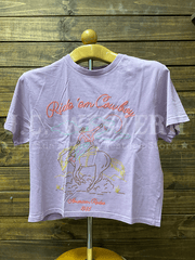 Zutter T4036-2675-LC Womens Ride Em Cowboy Tee Lilac front view. If you need any assistance with this item or the purchase of this item please call us at five six one seven four eight eight eight zero one Monday through Saturday 10:00a.m EST to 8:00 p.m EST