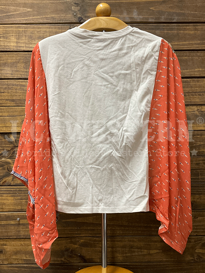 Zutter K6892-2708-RST Womens American Rodeo Cowboy Kaftan Long Sleeve Tee Rust front view. If you need any assistance with this item or the purchase of this item please call us at five six one seven four eight eight eight zero one Monday through Saturday 10:00a.m EST to 8:00 p.m EST